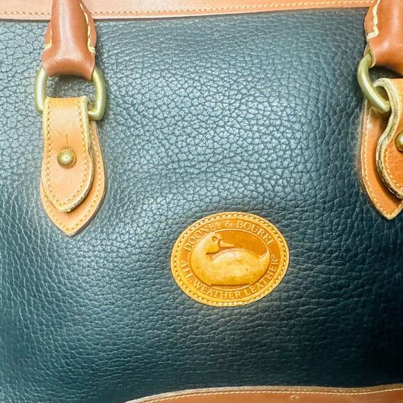 Vintage DOONEY & BOURKE 90s Black Tan Pebbled Leather Crossbody Strap Handbag - Picture 7 of 11